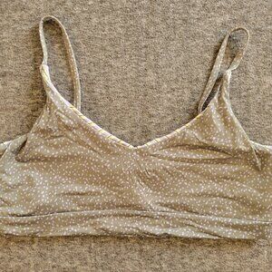 Prana Sage Green Reversible Willow Falls Bikini Top M Striped Summer Beach Swim